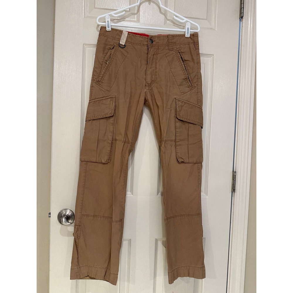 Diesel Mens Tan Brown Cotton Multi Pocket Cargo Pants Size 27 Inseam 27.5